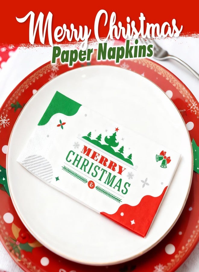 Ginkgo 100 Count Christmas Paper Napkins, 2-Ply Disposable Xmas Holiday Decoupage Napkins for Dinner, Bathroom and Party Table Decor - Image 3